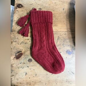 Barefoot Dreams Cozychic Holiday Red Cable Knit Christmas Holiday Stocking